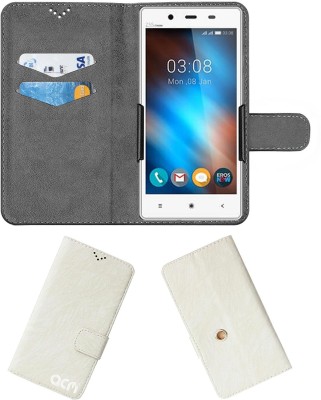 ACM Wallet Case Cover for Videocon Octa Core Z55 Delite(White, Cases with Holder, Pack of: 1)