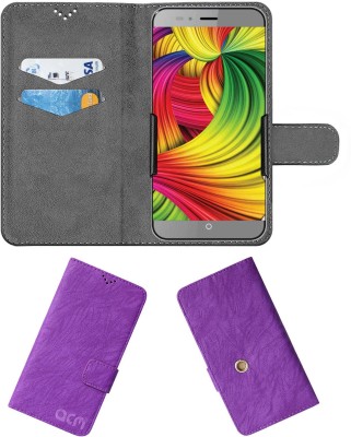 ACM Wallet Case Cover for Intex Cloud Swift 4g(Purple, Cases with Holder, Pack of: 1)