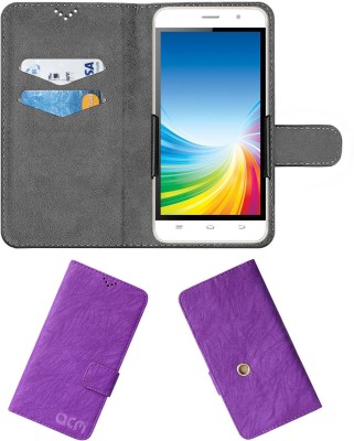 ACM Wallet Case Cover for Intex Cloud 4g Smart(Purple, Cases with Holder, Pack of: 1)