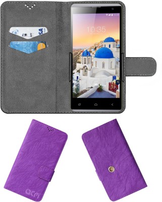 ACM Wallet Case Cover for Zen Ultrafone 402 Style Pro(Purple, Cases with Holder, Pack of: 1)