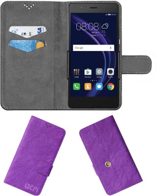 ACM Wallet Case Cover for Honor 8 Smart(Purple, Cases with Holder, Pack of: 1)