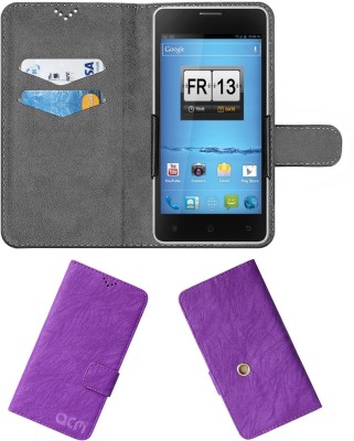 ACM Wallet Case Cover for Spice Mi-500 Stellar Horizon(Purple, Cases with Holder, Pack of: 1)