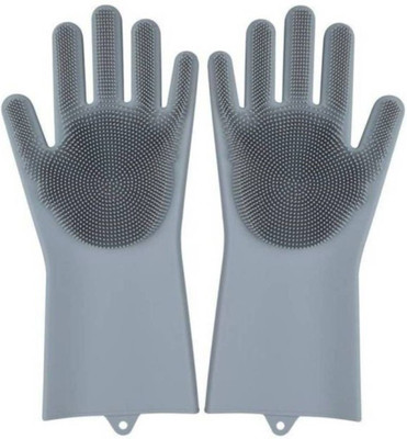 Zemlite Dish Washer Hand Gloves- hand gloves for washing utensils (Multicolour, 1 Pair) Wet and Dry Glove(Free Size)