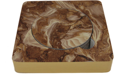 EZ Life Round Marble Coaster Set(Pack of 6)