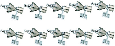 GROWNIX Silver Rod Rail Bracket Metal(Pack of 10)