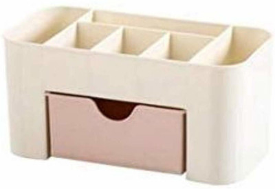 SUKHAD 6 Compartments plastic pen stand ,(White)