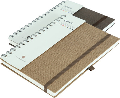 comma A5 Size - Wire-O-Bound Spiral Notebook A5 Notebook Single Ruled 200 Pages(Chocolate, Walnut, Pack of 2)
