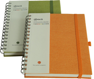 comma A5 Size - Wire-O-Bound Spiral Notebook A5 Notebook Single Ruled 200 Pages(Green, Orange, Pack of 2)