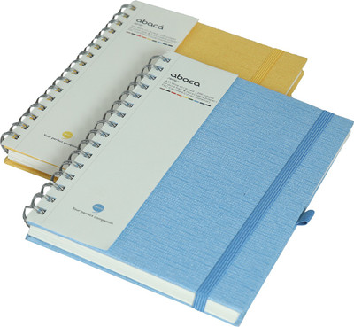 comma A5 Size - Wire-O-Bound Spiral Notebook A5 Notebook Single Ruled 200 Pages(Sky Blue, Yellow, Pack of 2)