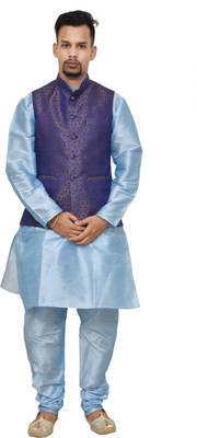 HFP Men Kurta Churidar Ethnic Jacket Set