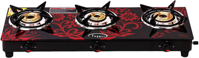 Fogger GSFSMA-306-R Glass Manual Gas Stove(3 Burners)