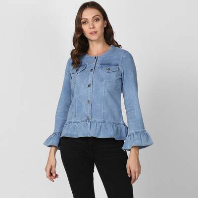 STYLESTONE 3/4th Sleeve Washed Women Denim Jacket