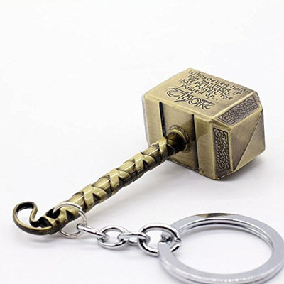 gtrp Thor Hammer Avengers Superhero Gold Metal Ring Key Key Chain Key Chain