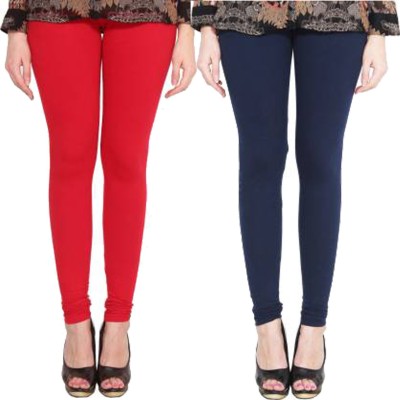 Clarita Churidar  Ethnic Wear Legging(Dark Blue, Red, Solid)