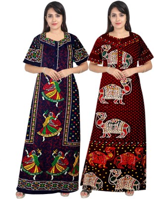 JWF Women Nighty Set(Multicolor)