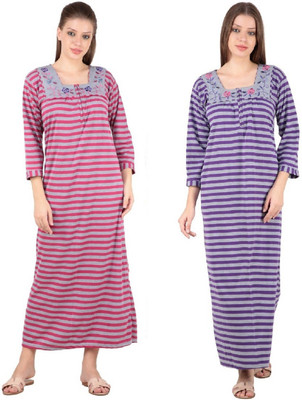 Natkhat Radha Women Nighty Set(Multicolor)