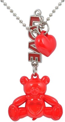 MissMister Red Heart and Teddy, Love Fashion Pendant Silver Stainless Steel