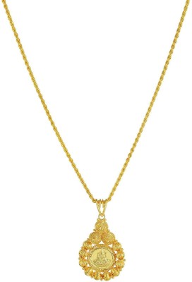 MissMister Naivedya Chain Pendant Locket Necklace Temple Jewellery for Women Gold-plated Brass