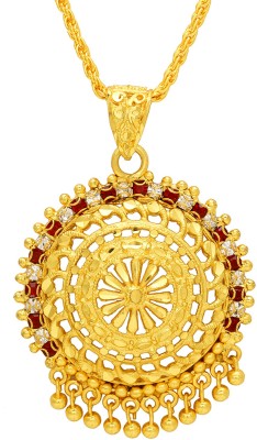 MissMister Gold Plated Round Classic Pendant for Women Gold-plated Cubic Zirconia Brass