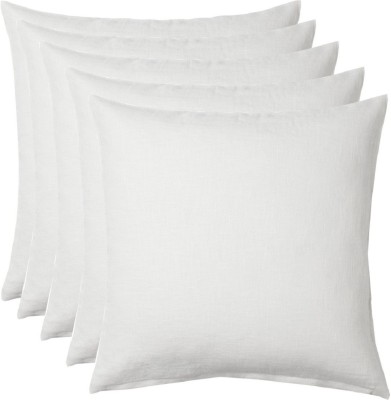 ZLXO Premium Quality Microfibre Solid Cushion Pack of 5(White)