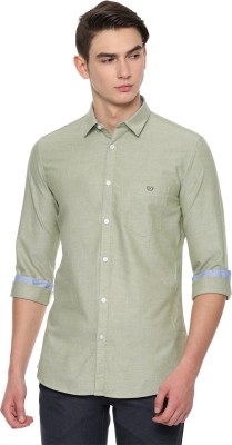 van-heusen-men-solid-casual-dark-green-shirt