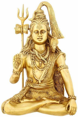 vrindavan shopi Astadhatu Made Lord Shiva Shankar Idol. Size is 5 cms. Material is Brass. Decorative Showpiece  -  10 cm(Brass, Gold)