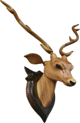 BK. ART & CRAFTS WALL decor item “DEER HEAD”50 cm high with horns Decorative Showpiece  -  50 cm(Wood, Clear)