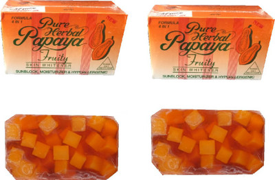 Pure Herbal Papaya Formula Soap For Fairness Skin Made In Philippines(2 x 67.5 g)