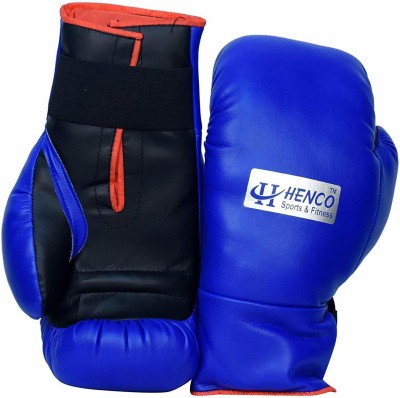 HENCO PU Pro Boxing Gloves, 6 OZ (Blue, 1 Pair) Boxing Gloves(Blue)