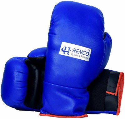 HENCO PU Pro Boxing Gloves, 16 OZ (Blue, 1 Pair) Boxing Gloves(Blue)