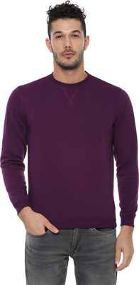Van Heusen Full Sleeve Solid Men Sweatshirt