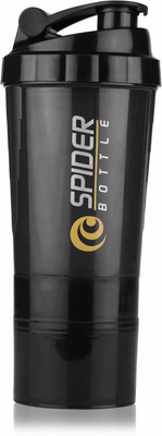DOVEAZ 500 ml Plastic Shaker(Pack of 1, Black)