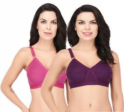 Viral Girl Women Full Coverage Non Padded Bra(Purple, Red)