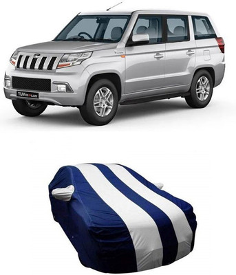 SA GROUP Car Cover For Mahindra TUV300 (With Mirror Pockets)(Blue, White)