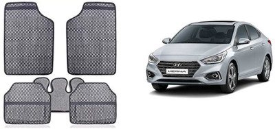 Autofetch Rubber Standard Mat For  Hyundai Verna Fluidic(Grey)