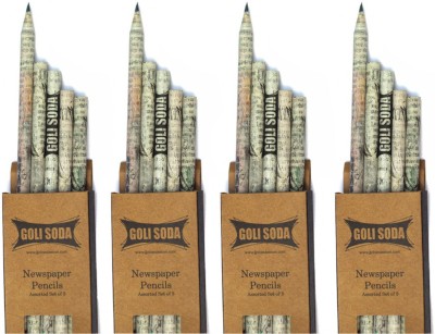 GOLI SODA Upcycled Plain Newspaper Pencils (Pack of 20) Pencil(Set of 20, White)