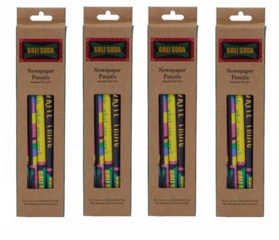 GOLI SODA Upcycled Multicolor Newspaper Pencils (Pack of 20) Pencil(Set of 20, Multicolor)