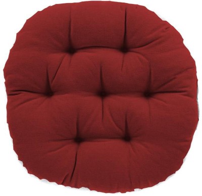 Mom's Moon Plus Comfort Round Cushion Microfibre Solid Floor Cushion Pack of 2(Maroon)