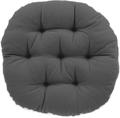 Mom's Moon Plus Comfort Round Cushion Microfibre Solid Floor Cushion Pack of 2(Grey)