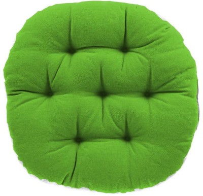 Mom's Moon Plus Comfort Round Cushion Microfibre Solid Floor Cushion Pack of 2(Green)