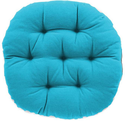 Mom's Moon Plus Comfort Round Cushion Microfibre Solid Floor Cushion Pack of 2(Sea Blue)