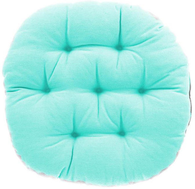 Mom's Moon Plus Comfort Round Cushion Microfibre Solid Floor Cushion Pack of 2(Blue)