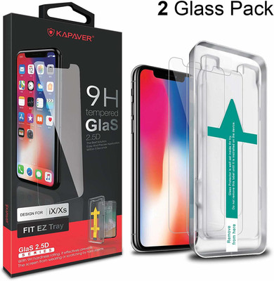 Kapaver Tempered Glass Guard for Apple iPhone X, Apple iPhone XS(Pack of 2)