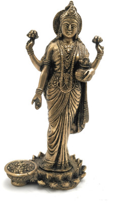 Bhunes Brass Laxmi Idol Brass | Lakshmi Statue | Murti | Goddess Maha Laxmi | Laxmi | Lakshmi Murti |Lakshmi Goddess Statue Decorative Showpiece  -  23 cm(Brass, Gold)