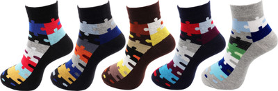 RC. ROYAL CLASS Men Printed Mid-Calf/Crew(Pack of 5)