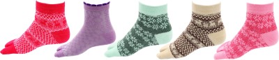 RC. ROYAL CLASS Women Printed Mid-Calf/Crew(Pack of 5)