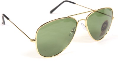 Arsh enterprises Aviator Sunglasses(For Men & Women, Green)