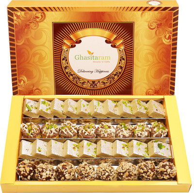 Ghasitaram Gifts Sweets -Assorted Box of Barfis, Dryfruit Sweets 800 gms Box(800 g)