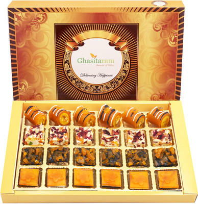 Ghasitaram Gifts Sweets -Assorted Mango Delight Sweets 24 pcs Box(650 g)