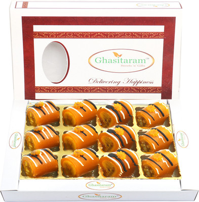 Ghasitaram Gifts Sweets -Mango Roll Delight 12 pcs Box(360 g)